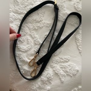 Michael Kors black saffiano genuine leather bag strap 45in gold new never used